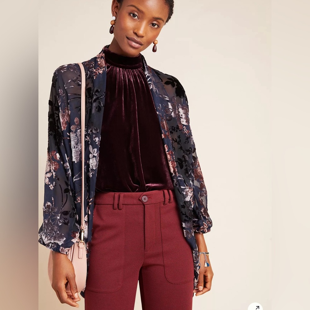 Fern Burnout Velvet Kimono - OSFA